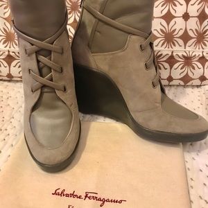 Salvatore Ferragamo wedge bootie